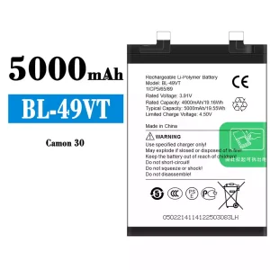 Baterai Original BL-49VT for Tecno Camon 30