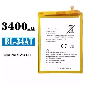 Baterai Original BL-34AT for Tecno Spark Plus / K9 / K9+