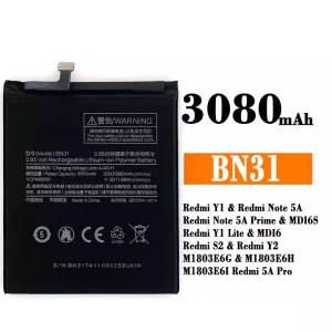 Baterai Original BN31 for Xiaomi Redmi Y1 / Redmi Note 5A /Redmi Y1 Lite  / Redmi S2 / Redmi Y2  / Redmi 5A Pro