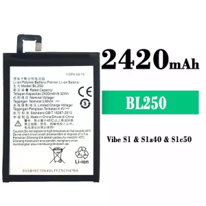 Baterai Original BL250 for Lenovo Vibe S1/Sla40/Slc50