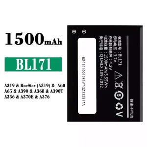 Baterai Original BL171 for Lenovo A319 / RocStar (A319) / A60 / A65 / A390 / A368 / A390T / A356 / A370E / A376