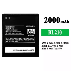 Baterai Original BL210 for Lenovo A536/A606/S820/S820E/A750E/A770E/A656/A766/A658T/S650