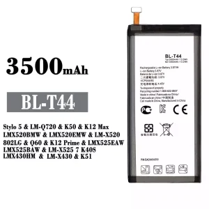 Baterai Original BL-T44 for LG Stylo 5 / K50 / K12 Max /Q60 / K12 Prime /LK51