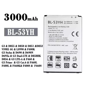 Baterai Original BL-53YH for LG G3 / G3 Stylus / G3 Dual-LTE / G3 LTE-A / G3 Prime
