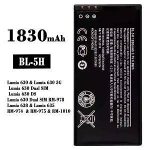 Baterai Original BL-5H for Nokia Lumia 630 / Lumia 638 / Lumia 635 / RM-974 / RM-975 / RM-1010