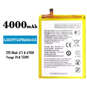 Baterai Original Li3839T44P8h866445 for ZTE Blade A71