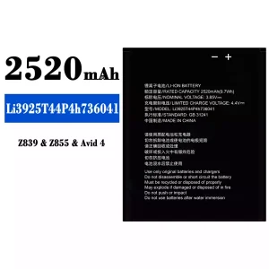 Baterai Original Li3925T44P4h736041 for ZTE Z839/Z855/Avid 4