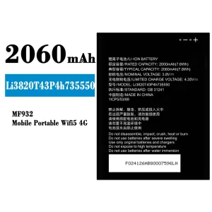 Baterai Original Li3820T43P4h735550 for ZTE MF932