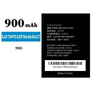 Baterai Original Li3709T42P3h463657 for ZTE N281