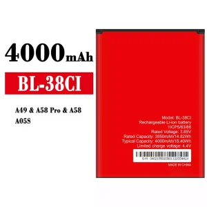 Baterai Original BL-38CI for itel A49/A58 Pro/A58/A05S
