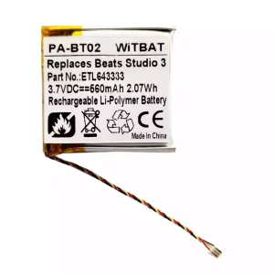 Baterai headphone Beats Solo AEC643333,ETL643333